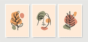 抽象植物人脸插画艺术
