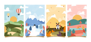 清新户外风景插画组图