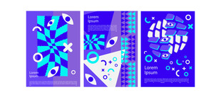 梦幻蓝调抽象艺术画作