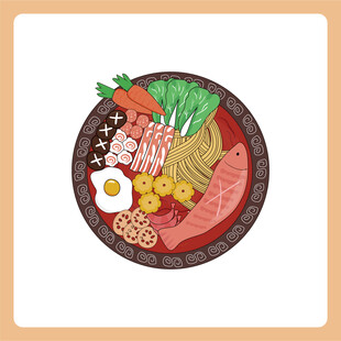 丰盛美味的一碗特色面食