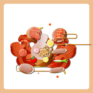 创意美食插画  