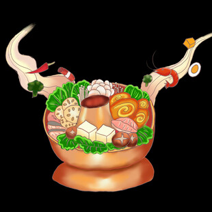 美味火锅食材丰富诱人