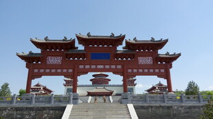 中式红牌坊建筑景观