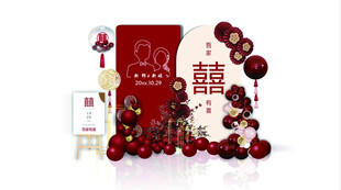 喜庆中式婚礼装饰摆件