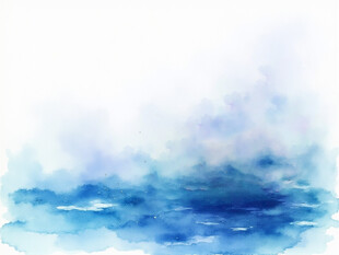 蓝色水彩晕染抽象背景图