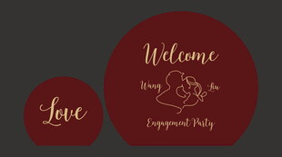 结婚 订婚 爱心欢迎牌装饰图案