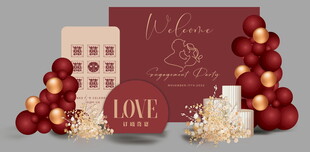 红色浪漫婚礼装饰摆件