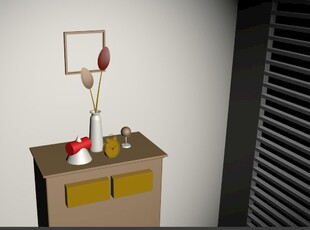 柜子上的简约装饰摆件