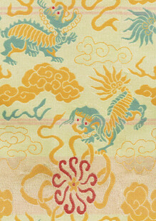 传统中式龙纹锦缎图案