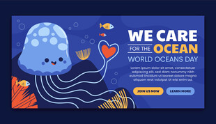 关爱海洋主题插画