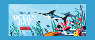 海洋动物插画 色彩缤纷