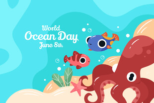 海洋日欢乐海底场景