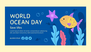 世界海洋日宣传插画