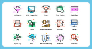 多彩商务办公图标集合