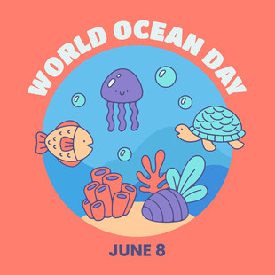世界海洋日插画