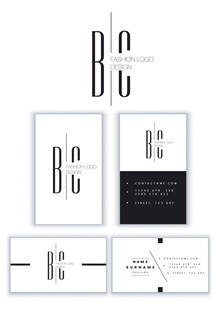 简约黑白字母标志设计模板