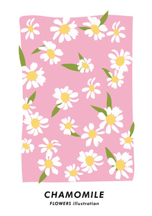 粉色雏菊图案印花设计