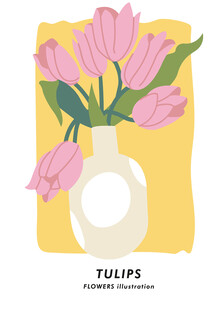 花瓶中的粉色郁金香