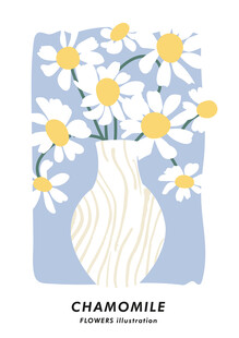 花瓶中的洋甘菊插画