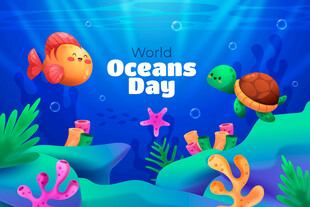 海洋日海底欢乐场景