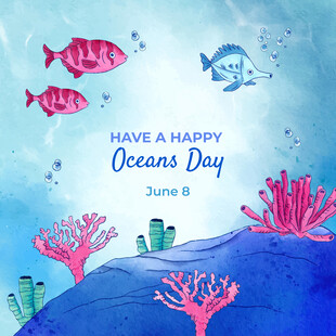 海洋日主题插画