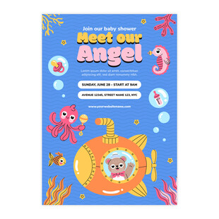 海底天使主题儿童插画