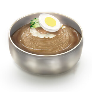 银色碗中装着带蛋的食物