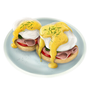 美味水波蛋三明治