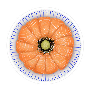 新鲜三文鱼刺身拼盘