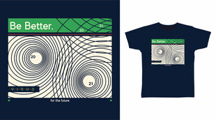 指纹图案T恤设计展示