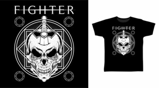 骷髅图案T恤设计
