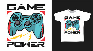 游戏手柄T恤设计图案
