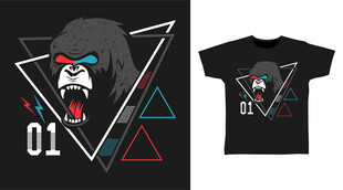 个性摇滚风T恤设计图案