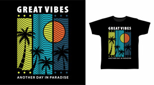 复古风夏日图案T恤