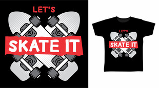 滑板主题酷炫T恤设计