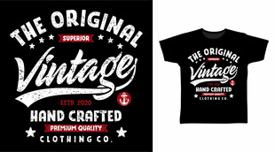 复古风手工T恤展示