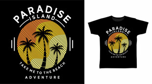 热带风情T恤图案设计