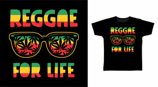 雷鬼风格T恤图案设计