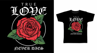 黑色情侣T恤真爱图案
