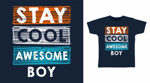 酷炫英文印花T恤设计