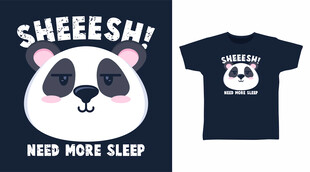 熊猫图案T恤展示