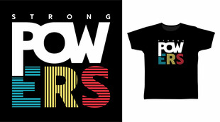 潮流POWERS印花T恤展示