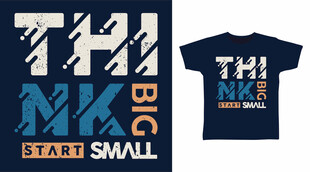 简约风字母印花T恤设计