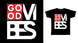 潮流字母印花T恤设计图