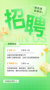 绿色清新招聘启事海报