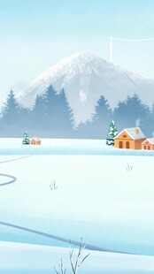 冬日雪景中的温馨小屋