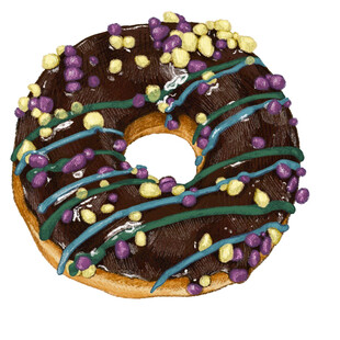 巧克力装饰多彩甜甜圈