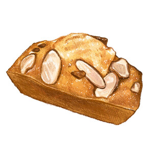 手绘杏仁装饰面包