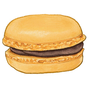 手绘美味马卡龙甜点