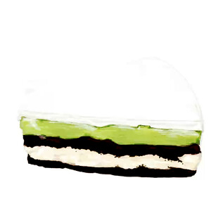 抹茶夹心蛋糕切片